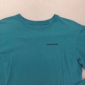 Patagonia Casual Long Sleeve Crew Neck T-Shirt Mens Size Medium M Blue